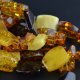 Amber necklace irregular polished multicolour 